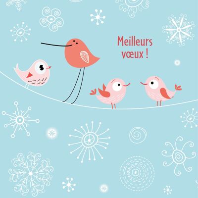 Mini Greeting Card BIRDS ON WIRE