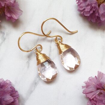 14K Gold-Filled Earrings with Pink Topaz 1