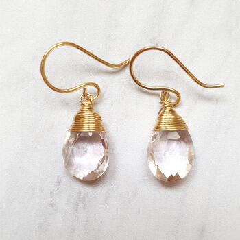 14K Gold-Filled Earrings with Pink Topaz 2