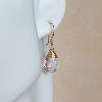 14K Gold-Filled Earrings with Pink Topaz 3