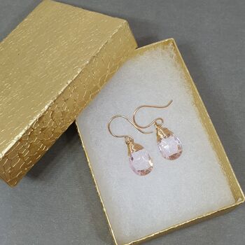 14K Gold-Filled Earrings with Pink Topaz 4