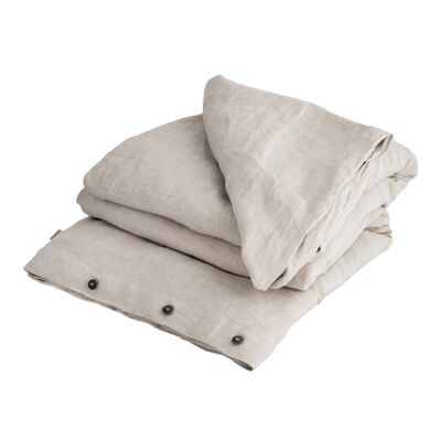 Funda nórdica de lino CARLA, 150 x 210 cm, lino natural