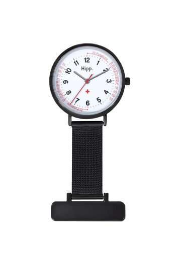 H30002 - Montre infirmière mixte analogique Hipp - Bracelet milanais acier - Broche métal 1