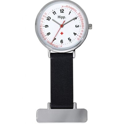 H30003 - Hipp unisex analog nurse watch - Leather strap - Metal brooch - Pulse indication