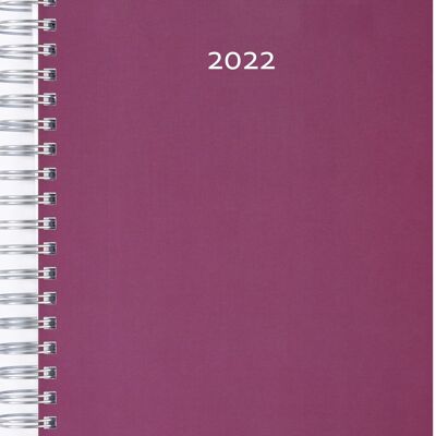 2022 Dicker Kalender – BROMBEERE - Spiralbindung – pro Tag eine volle DIN A4 Seite Platz – Tageskalender | Bürokalender | Terminkalender | Planungsbuch | TageBuch-Kalender | KITA-Kalender