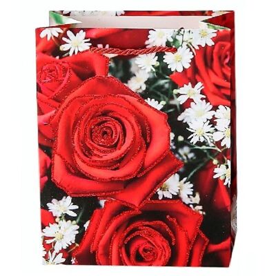 Bolsa para Regalo Rosas con purpurina 26x32x10 - 4 modelos