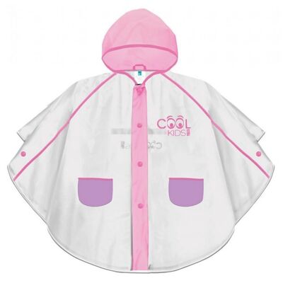 Impermeable-poncho rosa-lila T/ 3-6