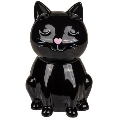 Hucha gato cerámica 18 cm 2 colores con llave