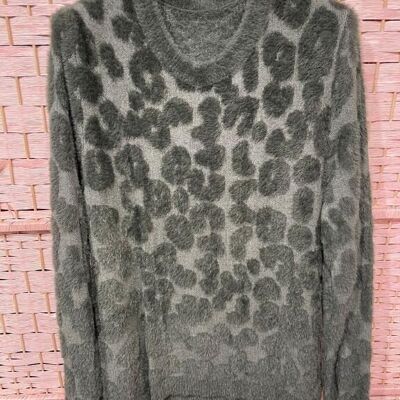Long Sleeve Fur and Nylon Sweater with One Size. B2B