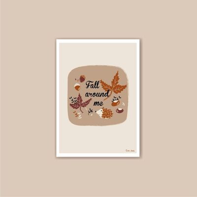 A6 card Autumn brown