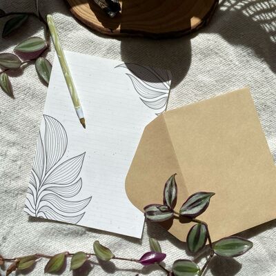 Kit de papel de carta A5 - Reciclado de bulbos de tulipán y ecodiseñado