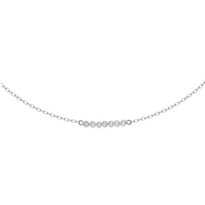 GABRIELLE choker chain necklace Silver & Cultured pearls