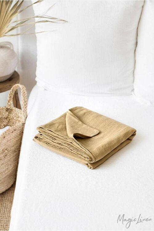 Sandy Beige Linen Flat Sheet