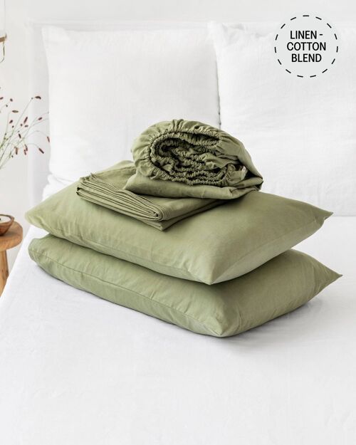 Sage linen-cotton sheet set (4 pcs)