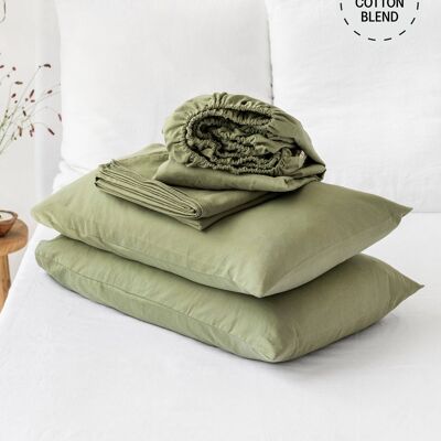 Sage linen-cotton sheet set (4 pcs)