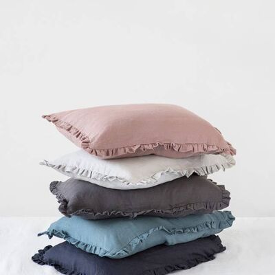 Ruffle trim pillowcase in various colors