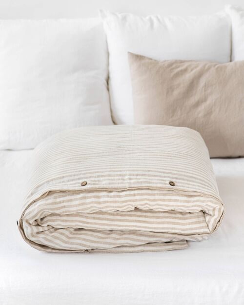 Striped in Natural Duvet Cover