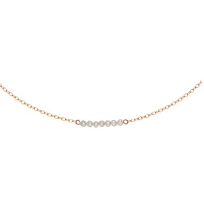 GABRIELLE Halskette mit Chokerkette aus Gold & Zuchtperlen