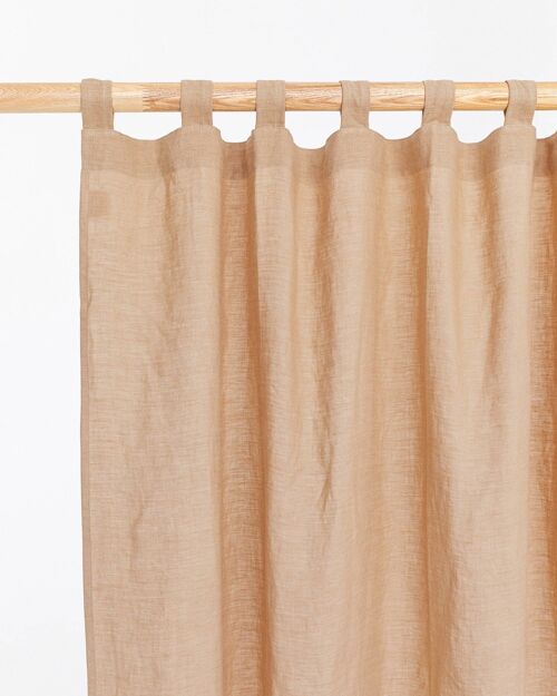 Tab top linen curtain panel (1 pcs) in Latte