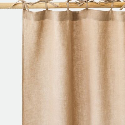 Tie top linen curtain panel (1 pcs) in Latte