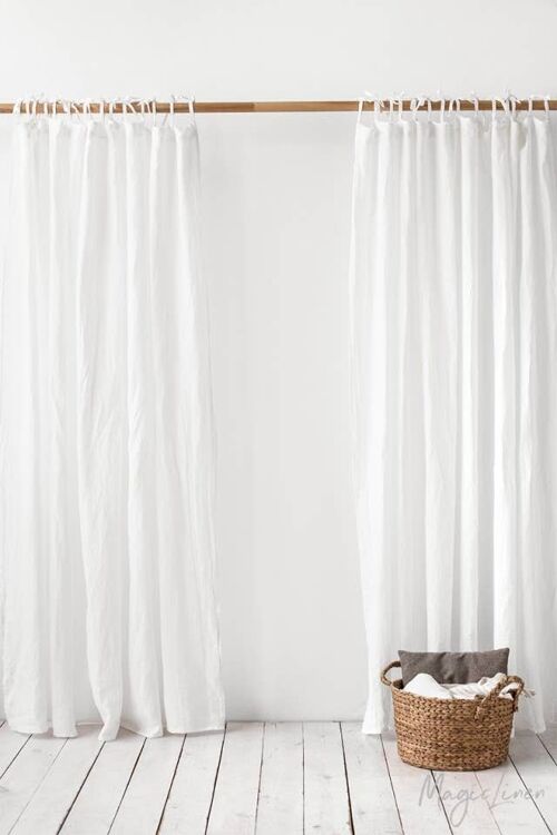 Tie top curtain panel in various colors