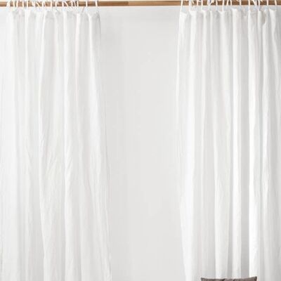 Panel de cortina con lazo superior en varios colores.