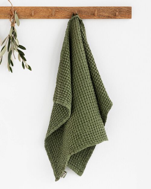 Waffle Kitchen Towel in Forest green