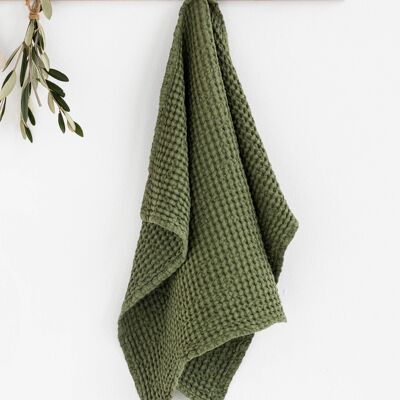 Waffle Kitchen Towel in Forest green