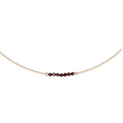GABRIELLE choker chain necklace Gold & natural stone Garnet Red