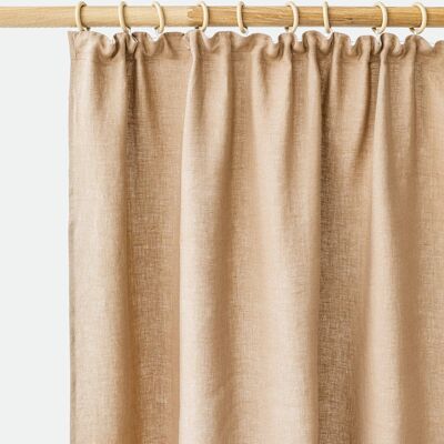 Pencil pleat linen curtain panel (1 pcs) in Latte