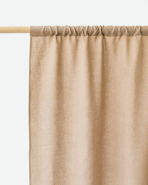 Rod pocket linen curtain panel (1 pcs) in Latte