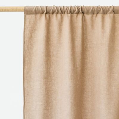 Panel de cortina de lino con bolsillo para barra (1 pieza) en Latte