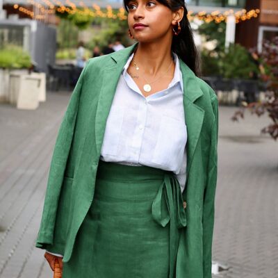 Women's linen blazer PLACID in Green