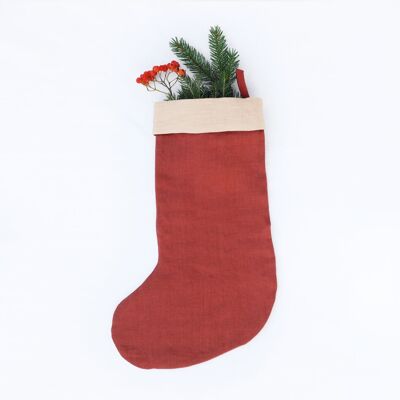 Calcetín navideño sin desperdicio - Arcilla roja