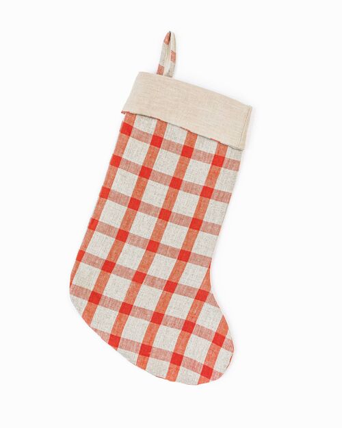 Zero-Waste Christmas Stocking in Gingham red