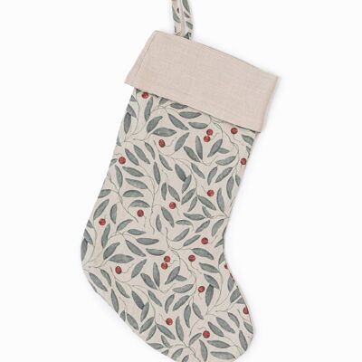 Zero-Waste Christmas Stocking in Mistletoe print