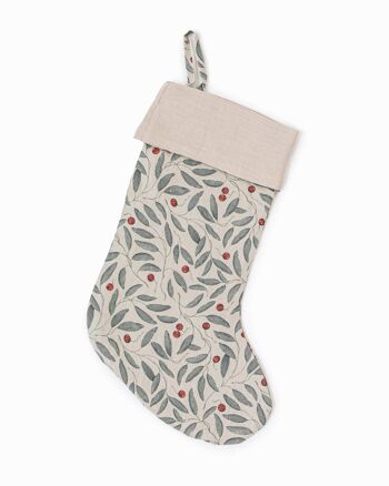 Chaussette de Noël zéro déchet à imprimé gui 1