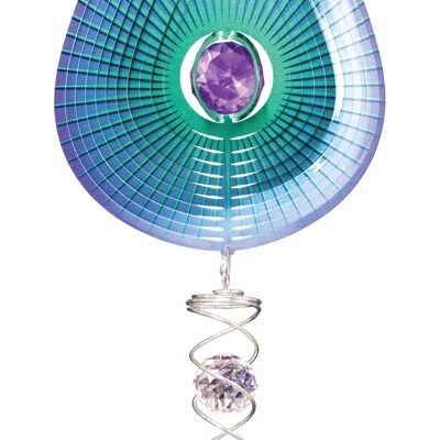 Queue de cristal d'artiste violet en forme de larme de cristal