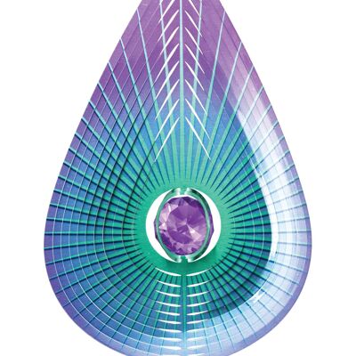 Queue de cristal d'artiste violet en forme de larme de cristal