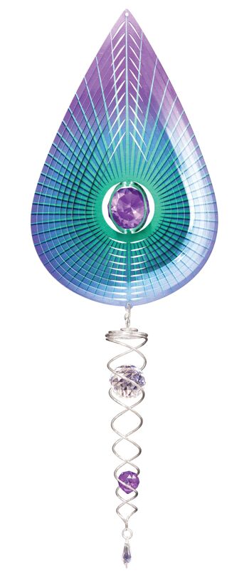 Queue de cristal d'artiste violet en forme de larme de cristal 2