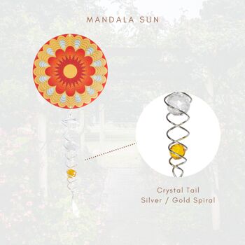Queue de cristal d'artiste du soleil Mandala 3
