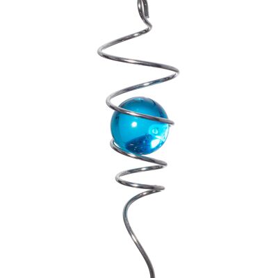 Argento – Coda a spirale con sfera blu