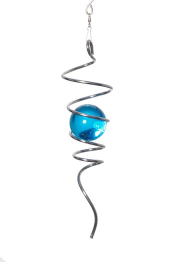 Argent – Queue spirale boule bleue 2