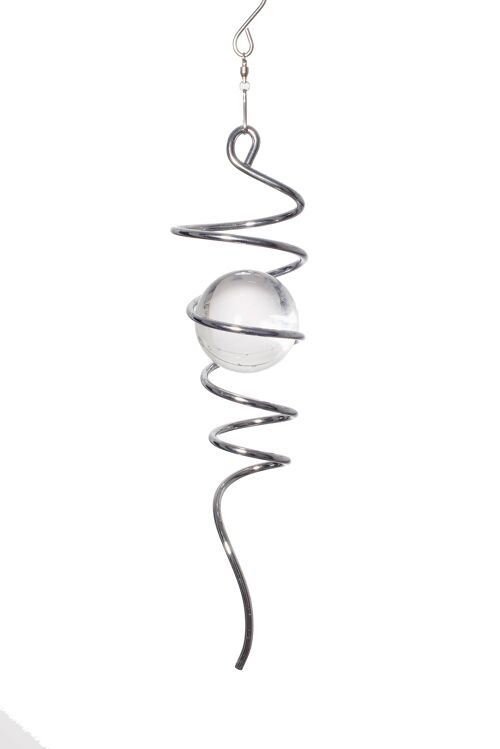 Silver – Clear Ball Spiral Tail