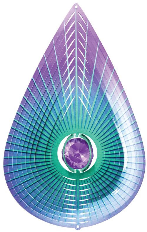 Teardrop Crystal Purple Wind Spinner