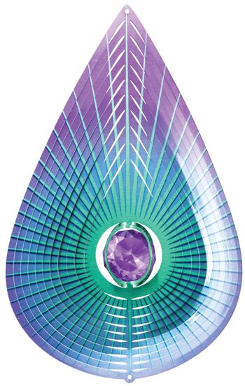 Moulin à vent violet en cristal en forme de larme 1