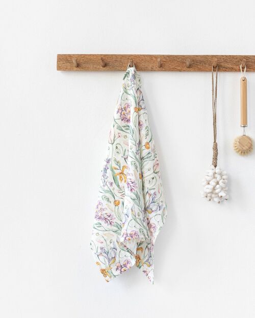 Linen tea towel in Blossom print