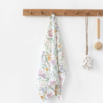 Linen tea towel in Blossom print