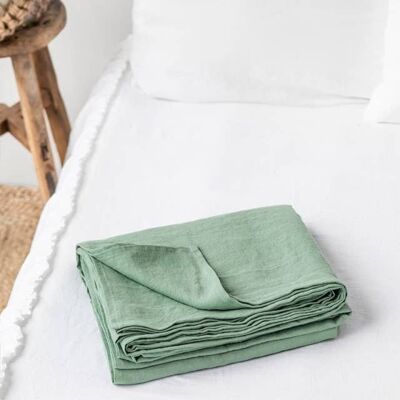 Matcha Green Linen Flat Sheet