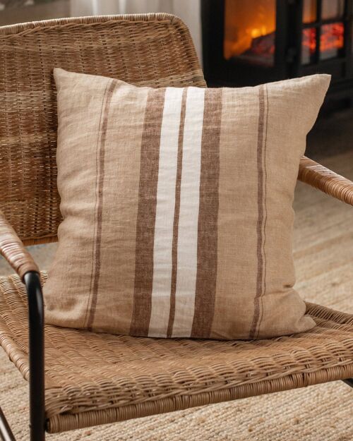 Cushion cover with zipper in French stripe